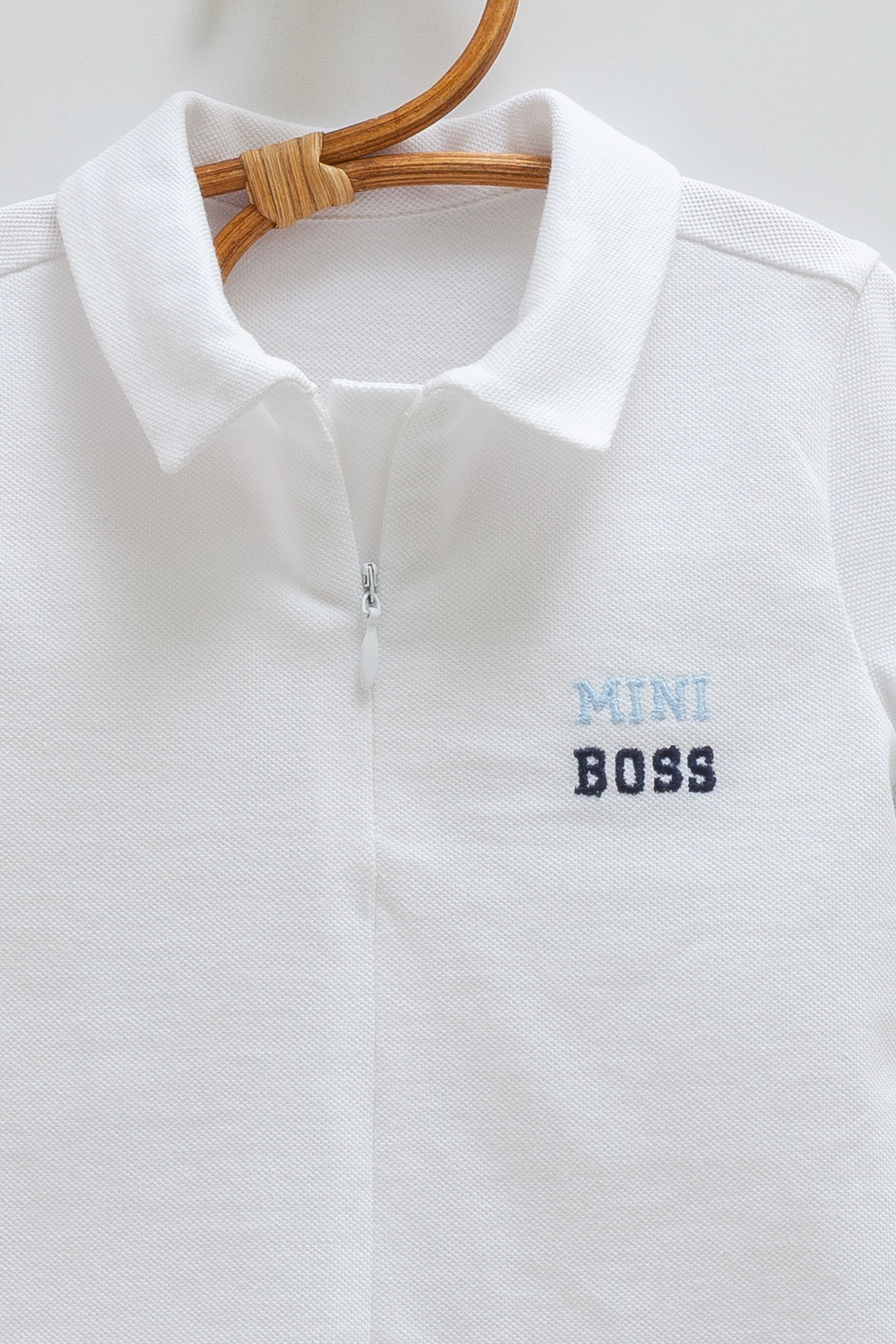 Caramell Erkek Bebek Gömlek Yaka Mini Boss Baskı Keten Şortlu 2li Takım 6-36 Ay LACİVERT
