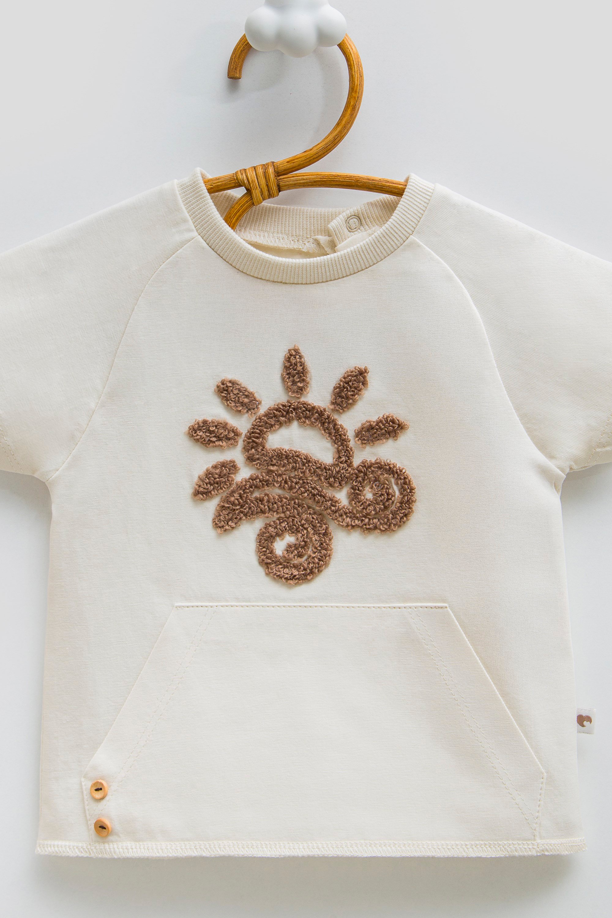Caramell Erkek Bebek Güneş işleme Şortlu 2 li Takım 9-24 Ay KAHVE