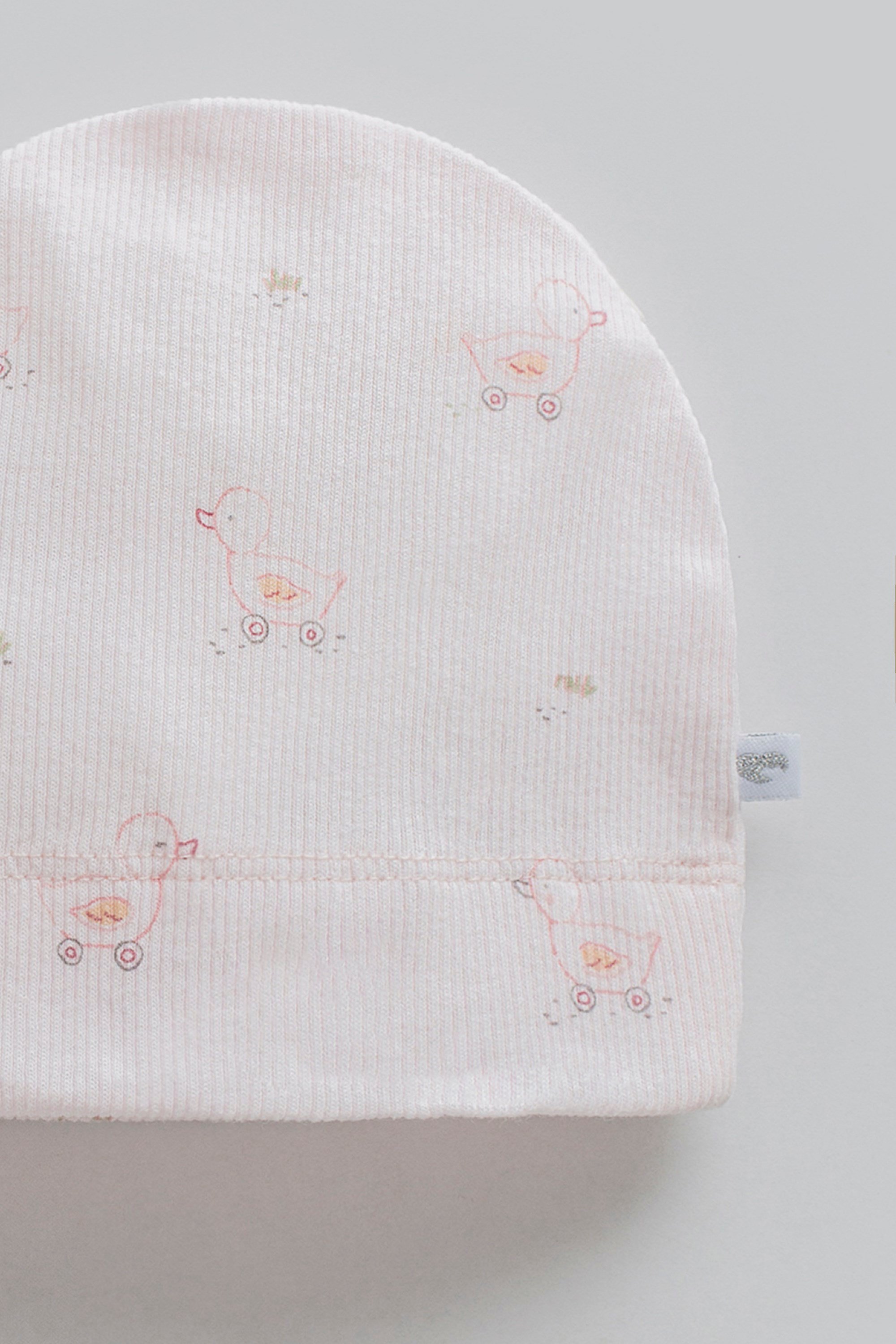 Caramell Kız Bebek %100 Pamuklu Ördek Desenli Şapka Yenidoğan PEMBE