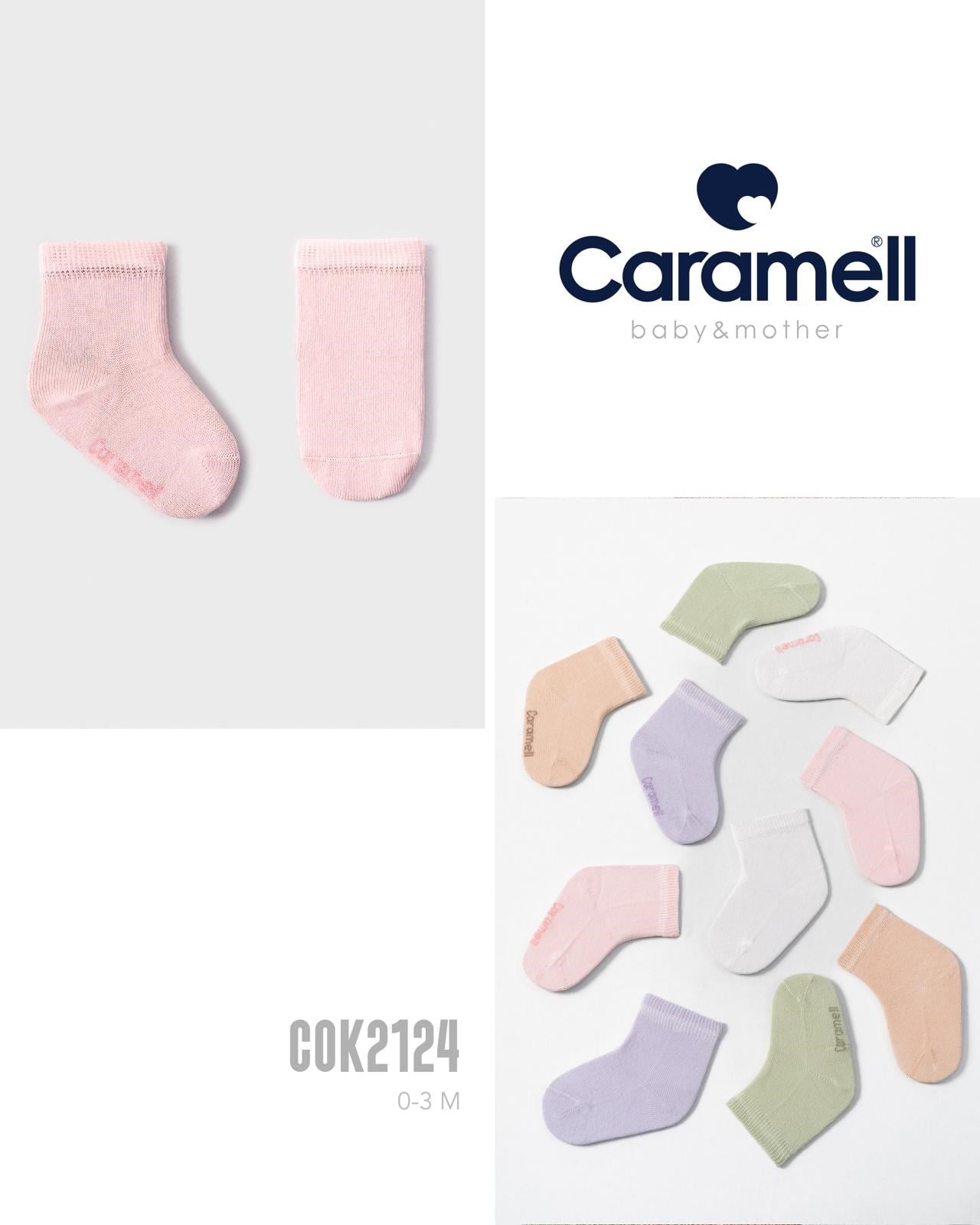 Caramell Kız Bebek Fitilli Dikişsiz 5li Çorap Set 0-3 Ay MİX