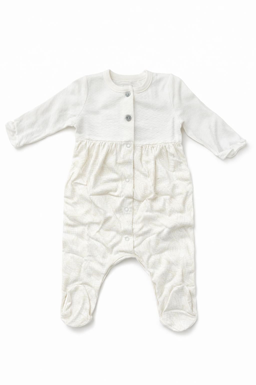 Caramell Kız Bebek Kolları Fırfırlı 4lü Zıbın Seti 1-3 Ay EKRU