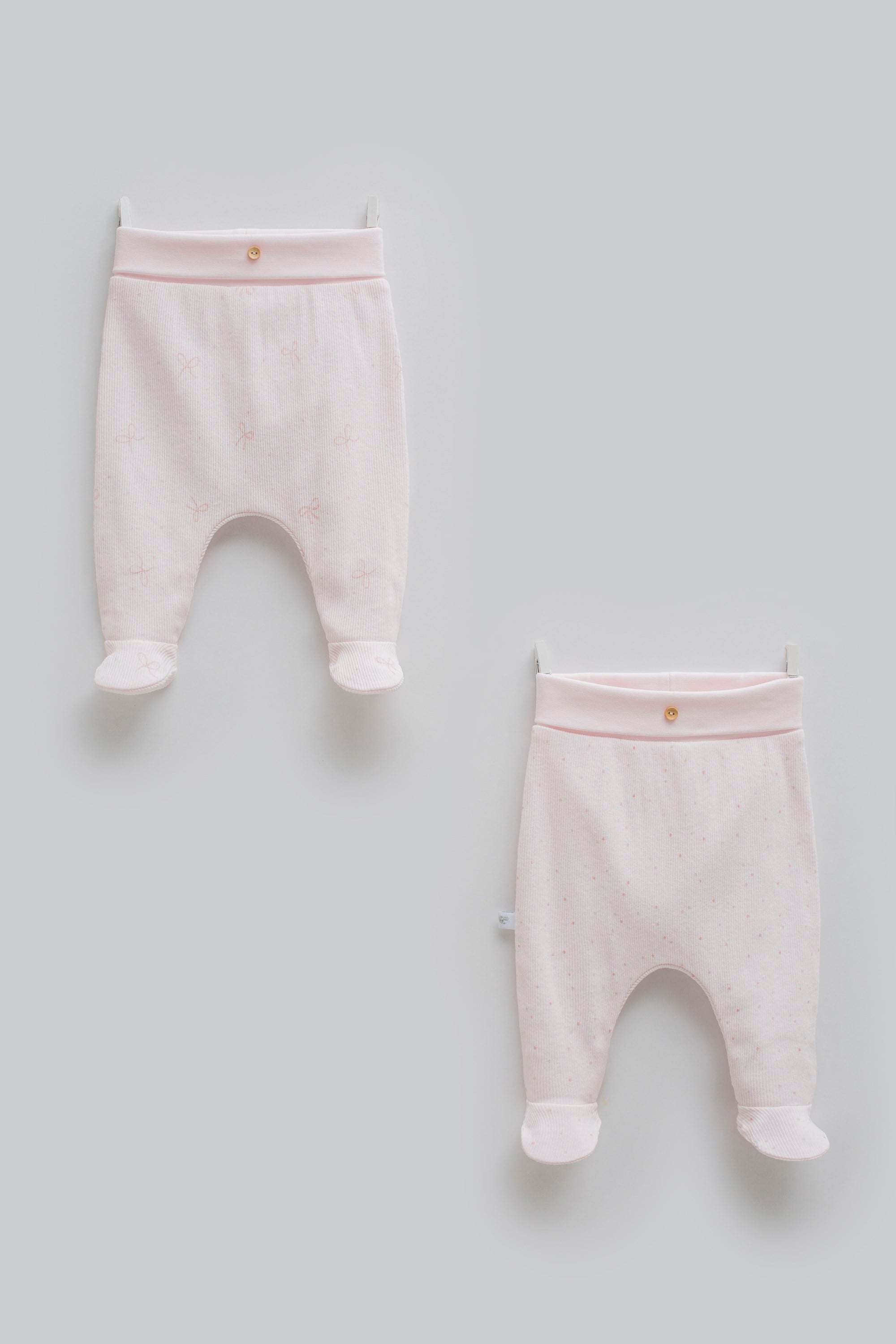 Caramell Kız Bebek Patikli Pantolon 0-9 Ay PEMBE