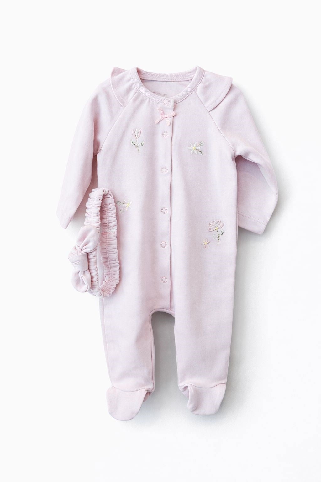 Caramell Kız Bebek Yakası Fırfırlı Bandanalı Patikli Tulum 0-6 Ay LİLA