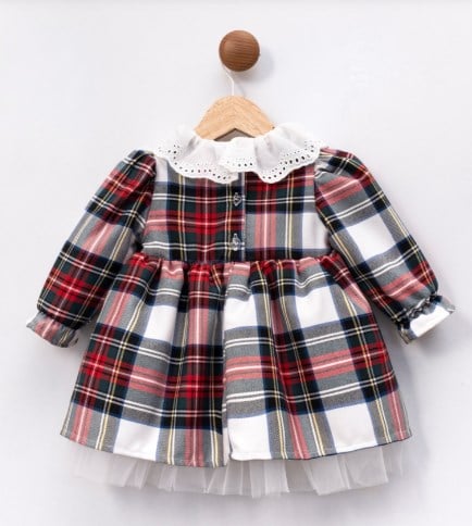 CUMİNO KIZ BEBEK CMN3596 LAUREL ELBİSE KIRMIZI