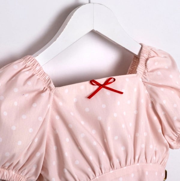 Cumino Kız Çocuk Croplu Balon Etekli Takım 2-5 Yaş PEMBE