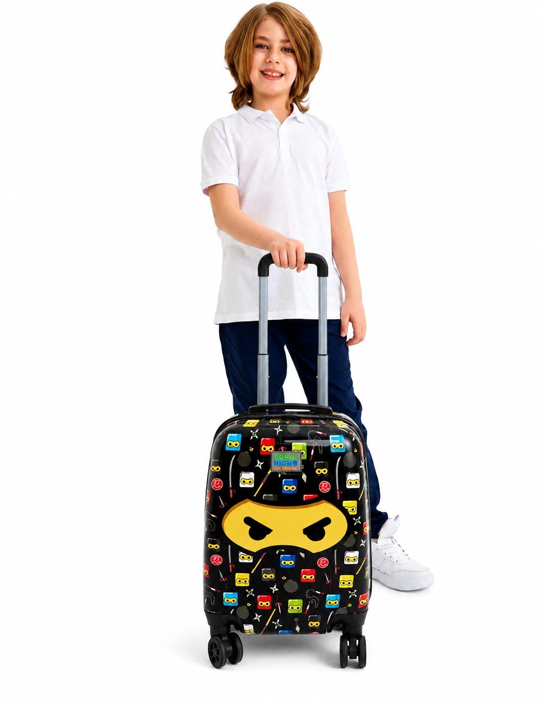 Erkek Çocuk Mini Valiz Ninja Desen ÇOK RENKLİ