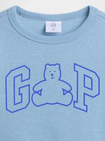Gap Bebek Ayıcık Baskılı Şardonlu Sweatshirt 6 AY-5 Yaş MAVİ