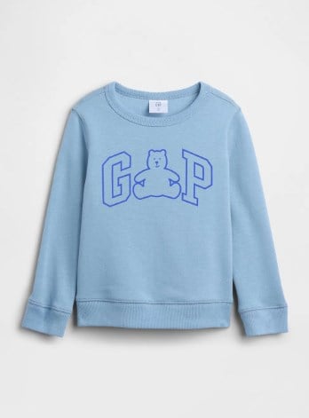 Gap Bebek Ayıcık Baskılı Şardonlu Sweatshirt 6 AY-5 Yaş MAVİ