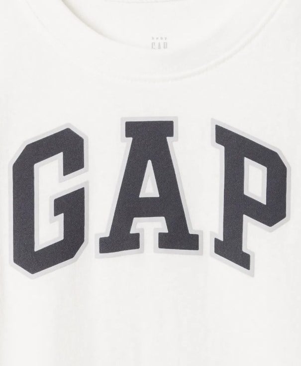 Gap Bebek Logo Baskı Kısa Kollu Tişört 6 Ay-5 Yaş BEYAZ