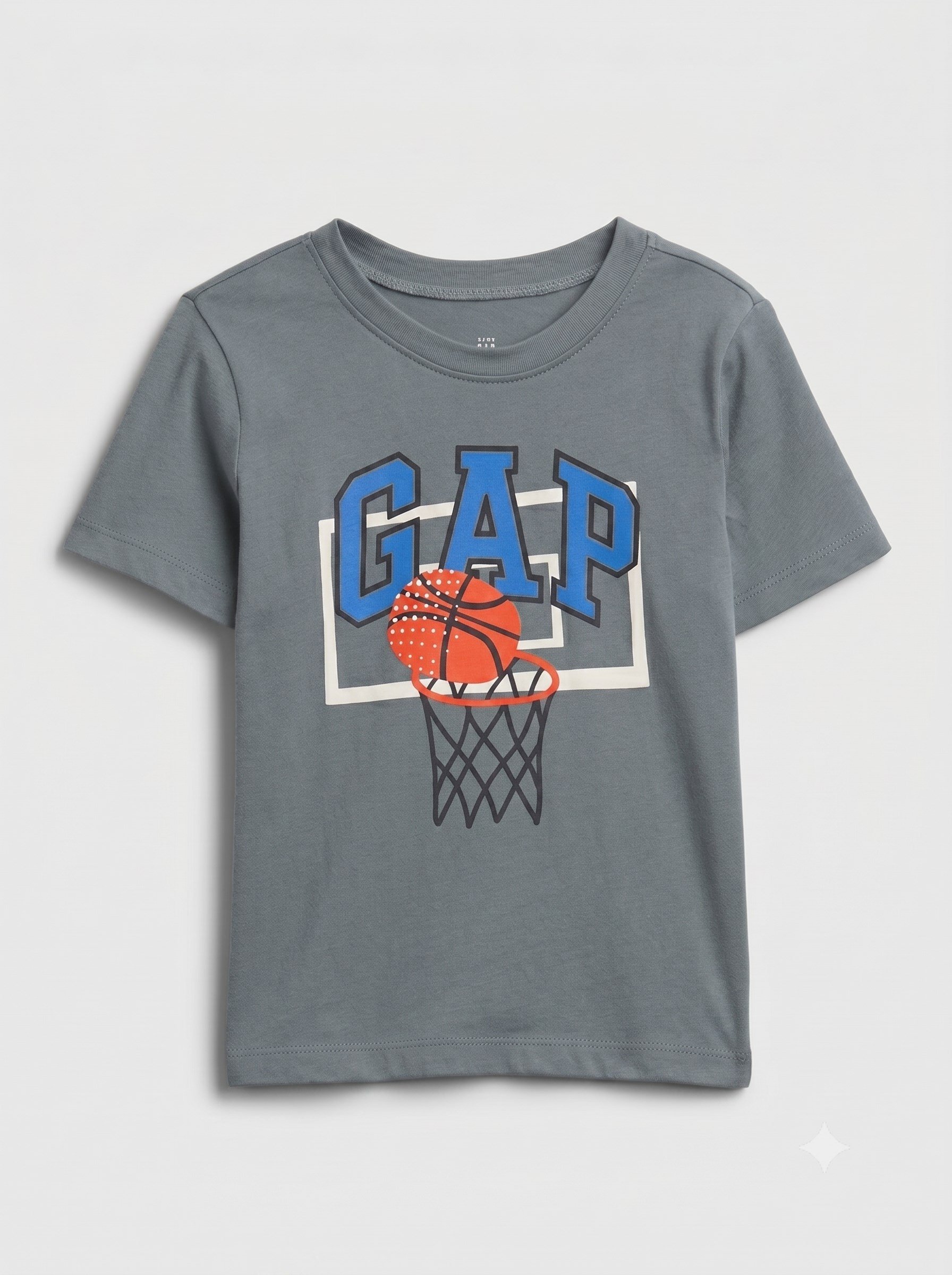 GAP Erkek Bebek Ayı Baskılı Kısa Kollu Bisiklet Yaka Tişört 1-5 Yaş GRİ