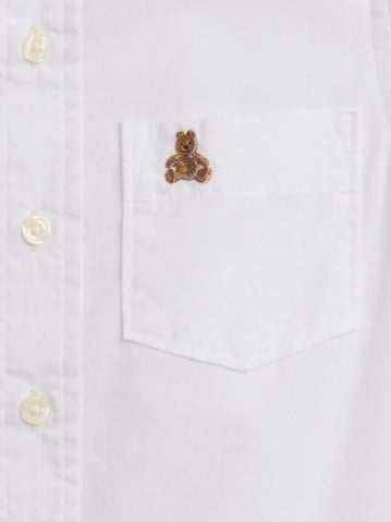 Gap  Erkek Bebek Beyaz Brannan Bear İşlemeli Oxford Kısa Kollu  Gömlek 6 Ay-5 Yaş BEYAZ