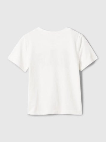 Gap Erkek Bebek Bisiklet Yaka Basic Baskılı Kısa Kol Tişört 1-5 Yaş BEYAZ
