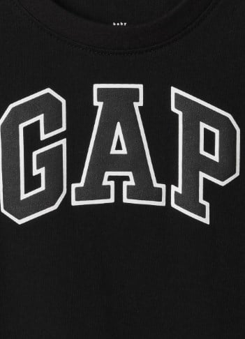 Gap Erkek Bebek Bisiklet Yaka Basic Baskılı Kısa Kol Tişört 1-5 Yaş SİYAH