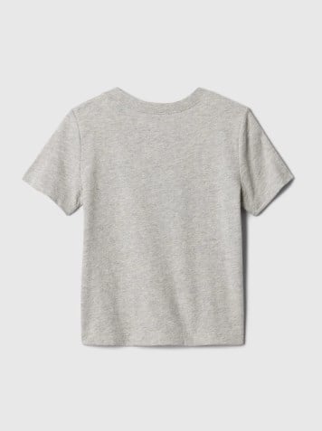 Gap Erkek Bebek Bisiklet Yaka Basic Baskılı Kısa Kol Tişört 1-5 Yaş GRİ