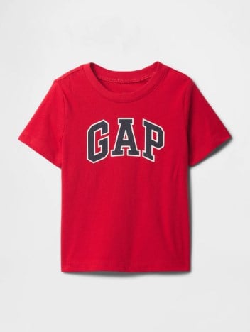 Gap Erkek Bebek Bisiklet Yaka Basic Baskılı Kısa Kol Tişört 1-5 Yaş KIRMIZI