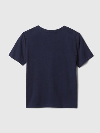 Gap Erkek Bebek Bisiklet Yaka Basic Baskılı Kısa Kol Tişört 1-5 Yaş LACİVERT
