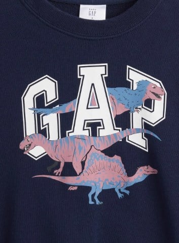 Gap Erkek Bebek Dinazor Baskı İçi Şardonlu Sweatshirt 6 Ay - 5 YAŞ LACİVERT