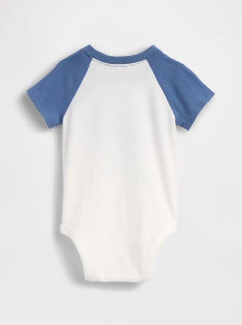 Gap Erkek Bebek Logo Baskı Omzu Çıtçıtlı Zıbınlı Bady 0-24 Ay MAVİ