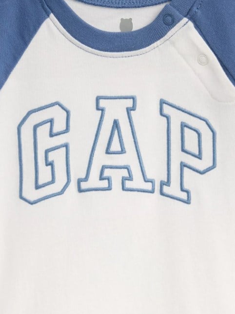 Gap Erkek Bebek Logo Baskı Omzu Çıtçıtlı Zıbınlı Bady 0-24 Ay MAVİ