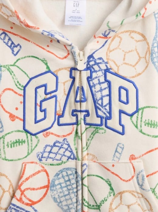 Gap Erkek Bebek Neon Fermuarlı Kapşonlu Ceket 1-5 Yaş KREM