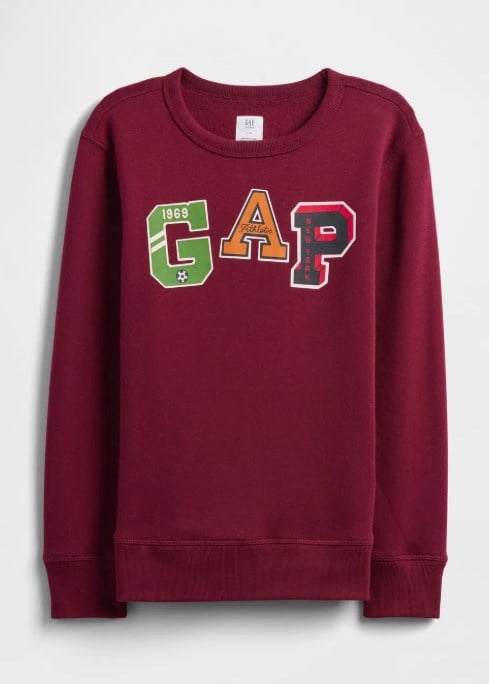 Gap Erkek Çocuk Baskılı Şardonlu Sweatshirt 4-16 Yaş BORDO