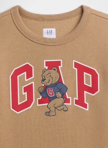 Gap Erkek Çocuk Baskılı Şardonlu Sweatshirt 4-16 Yaş KAHVE