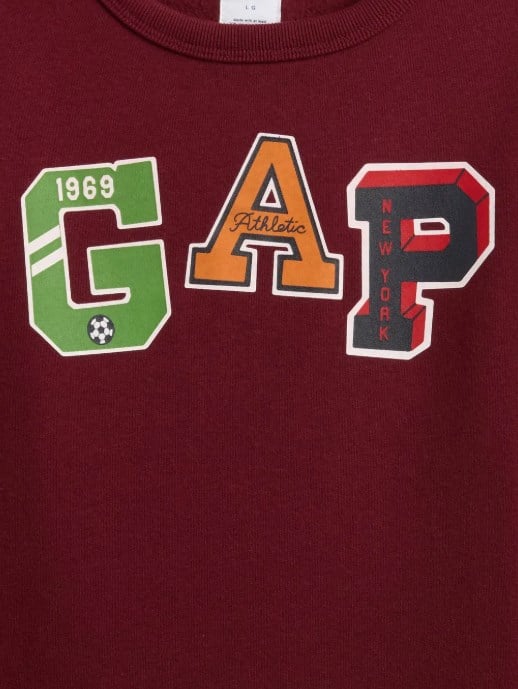 Gap Erkek Çocuk Baskılı Şardonlu Sweatshirt 4-16 Yaş BORDO