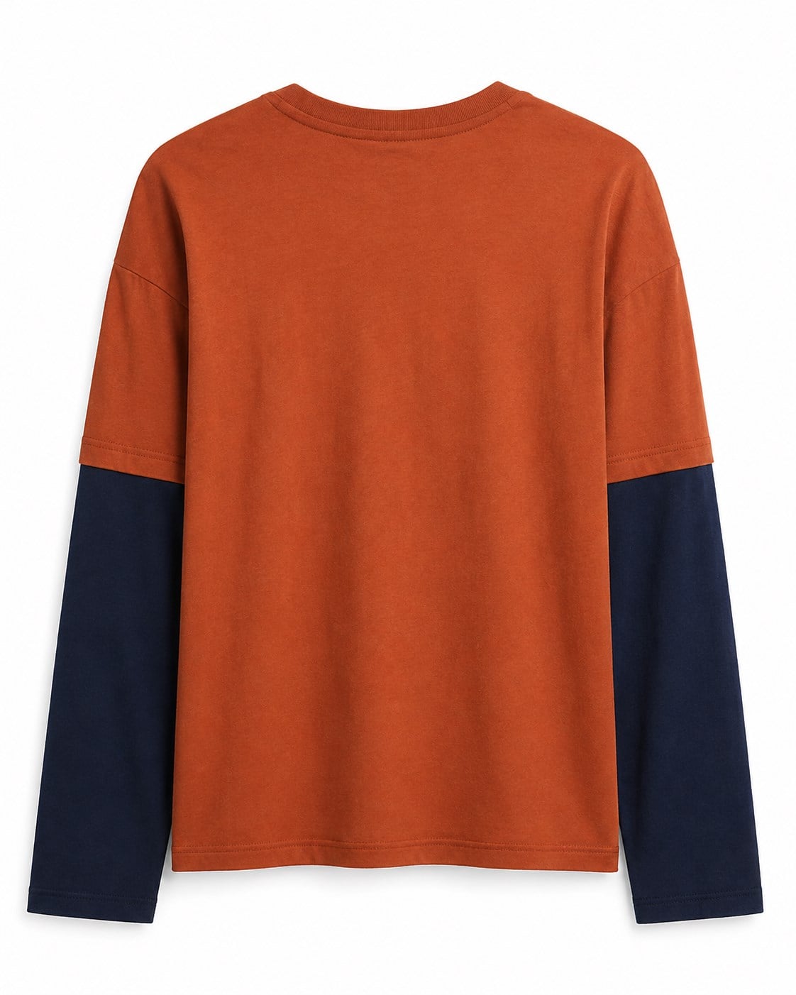 GAP Erkek Çocuk Bisiklet Yaka Grafik Baskılı Çift Renkli Uzun Kollu T-Shirt 4-15 Yaş TURUNCU