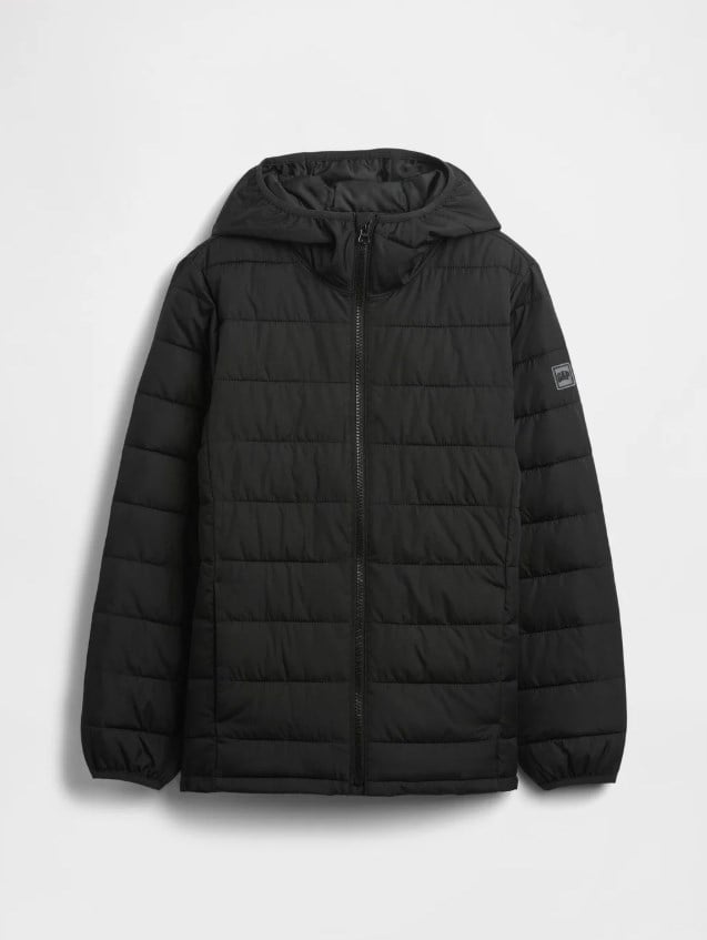 GAP Erkek Çocuk Kapüşonlu Şişme Puffer Mont (ColdControl) SİYAH