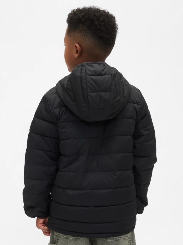 GAP Erkek Çocuk Kapüşonlu Şişme Puffer Mont (ColdControl) SİYAH