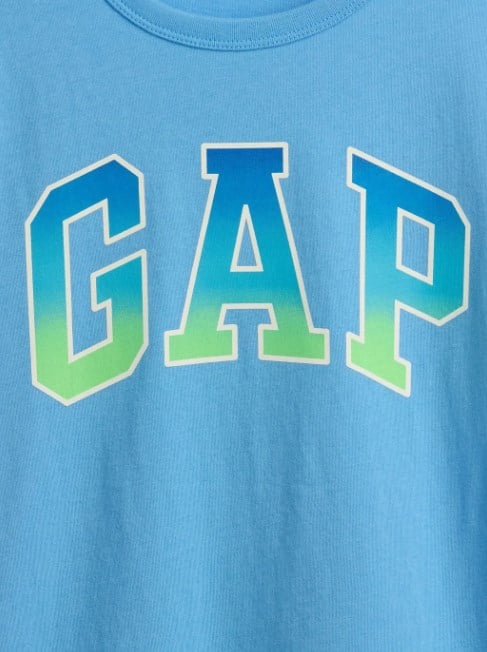Gap Erkek Çocuk Logo Baskı Kısa Kollu Tişört 4-16 Yaş AÇIK MAVİ
