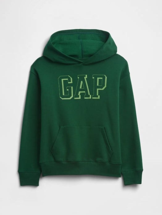 Gap Erkek Çocuk Neon Baskılı Kapşonlu Sweatshirt 4-16 Yaş YEŞİL