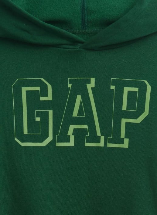 Gap Erkek Çocuk Neon Baskılı Kapşonlu Sweatshirt 4-16 Yaş YEŞİL