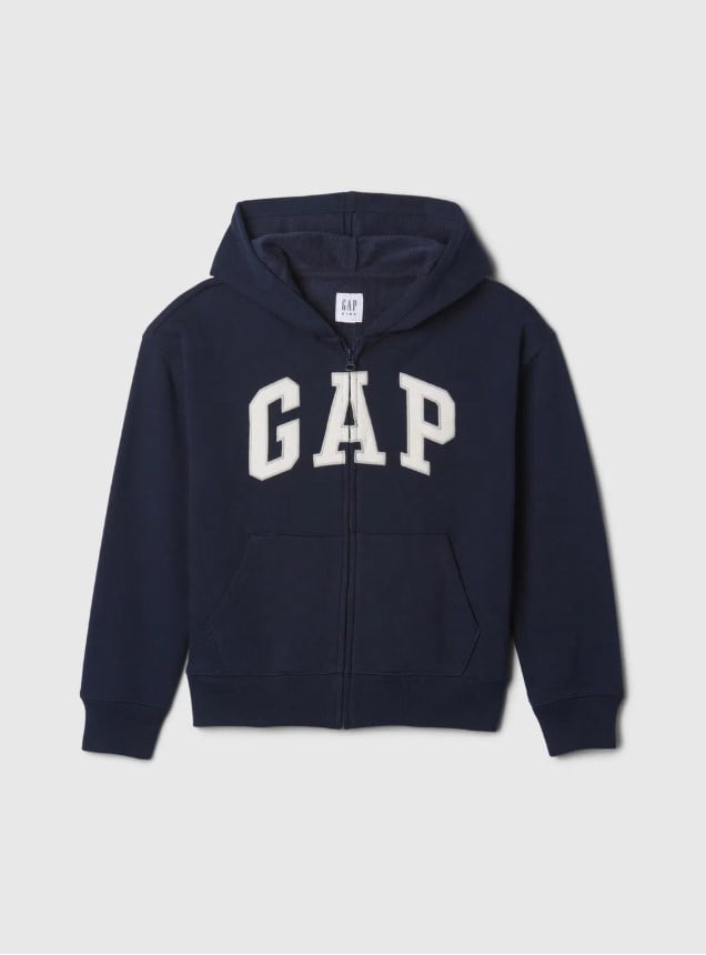 Gap Erkek Çocuk Şardonlu Kapşonlu Yazılı Ceket 4-16 Yaş LACİVERT