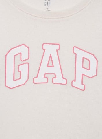 Gap Kız Bebek Arma Baskı Kısa Kollu Tişört 1-5 Yaş EKRU