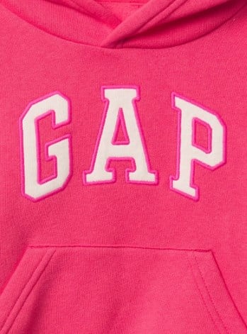 Gap Kız Bebek Cepli Kapşonlu Logo Sweatshirt 1-5 Yaş PEMBE