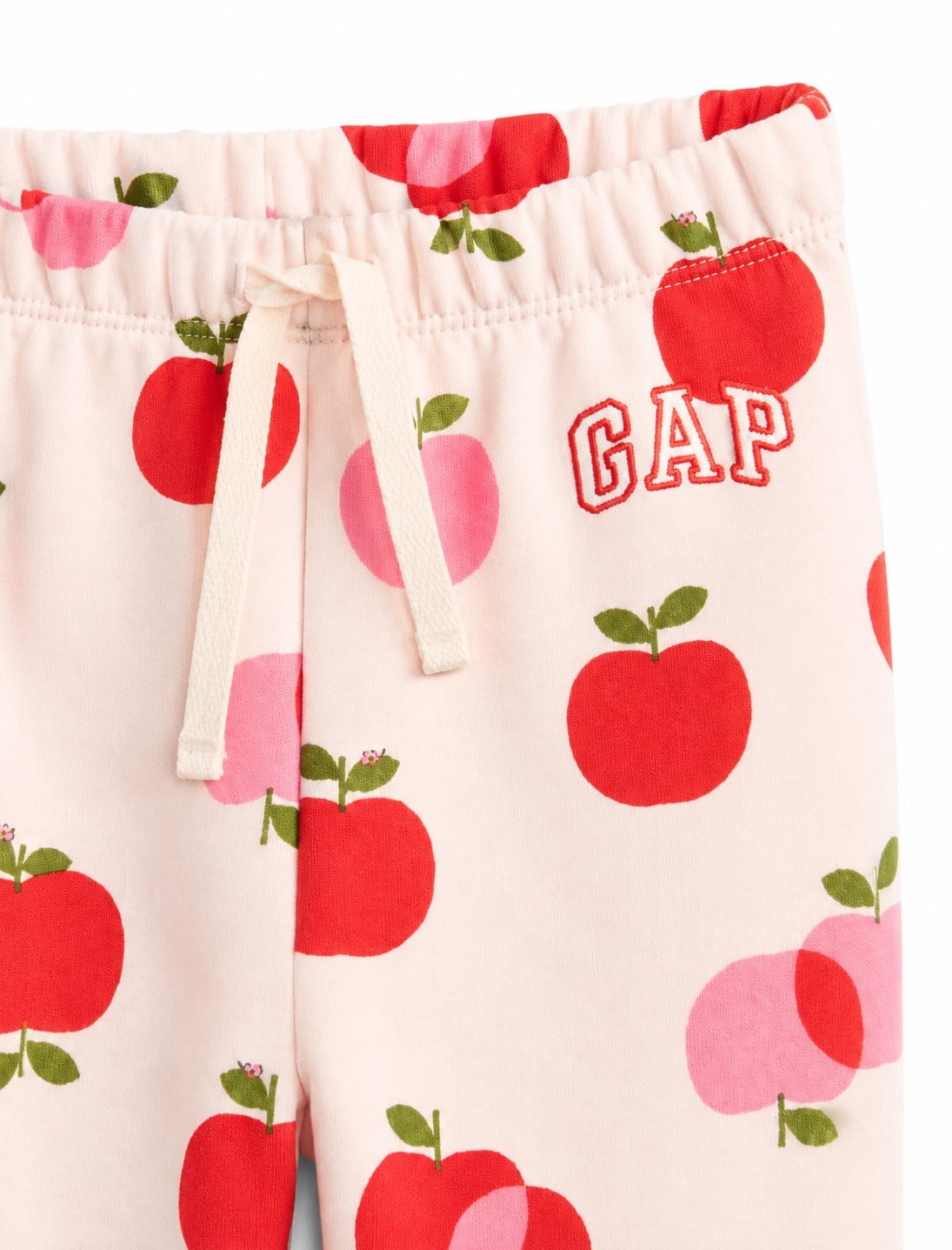 GAP Kız Bebek Elma Desenli Logo Pull-On Jogger Eşofman Altı 1-6 Yaş PEMBE