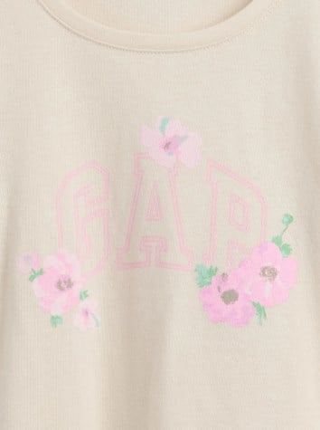 Gap Kız Bebek Grafik Baskı Kısa Kollu Tişört 6 Ay -5 Yaş BEJ