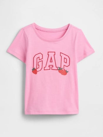 Gap Kız Bebek Grafik Baskı Kısa Kollu Tişört 6 Ay -5 Yaş PEMBE