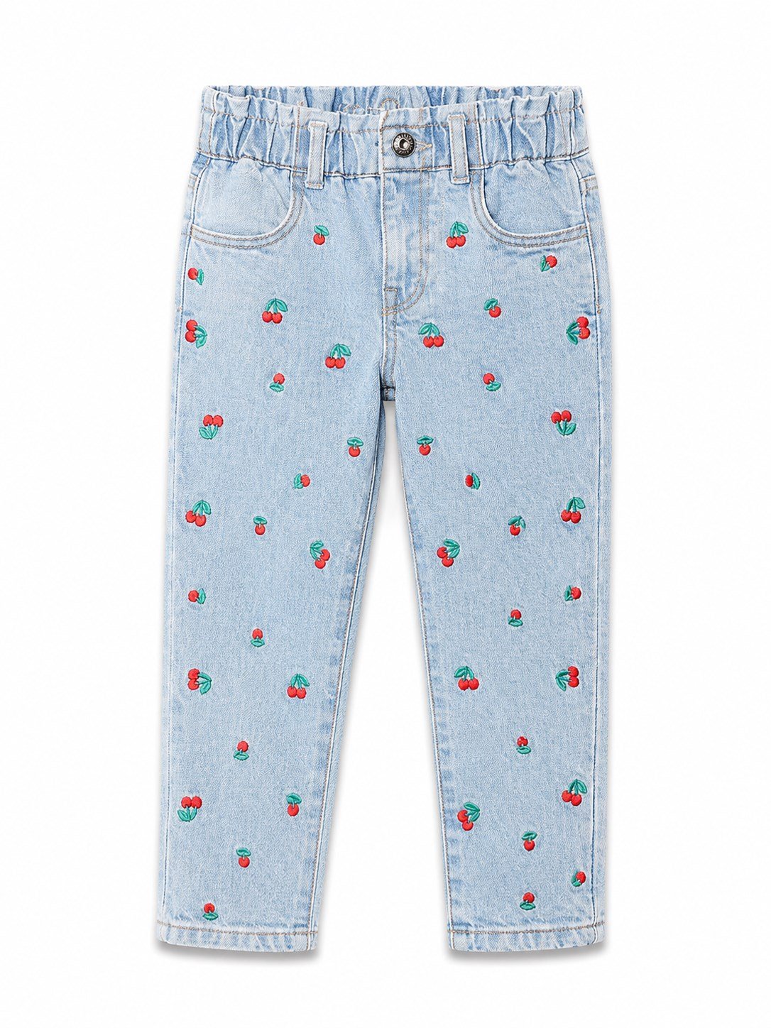 Gap Kız Bebek Kiraz Nakışlı Denim Pantolon 1-6 Yaş ÇOK RENKLİ
