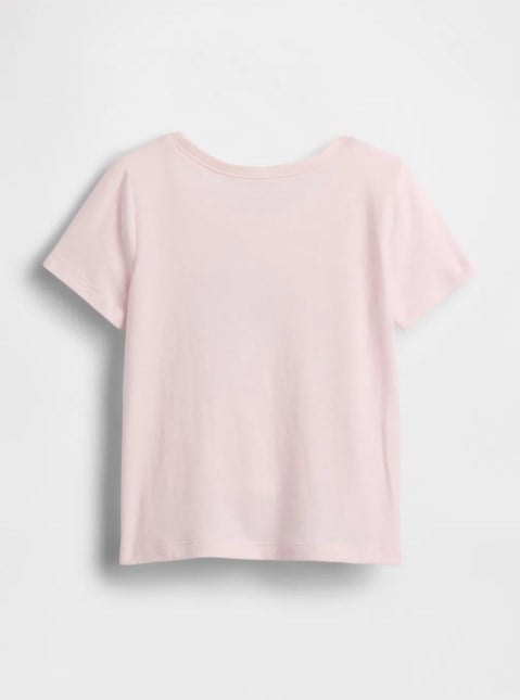Gap Kız Bebek Logo Çilek Baskı Hologram Kısa Kollu Tişört 6 Ay-5 Yaş ŞEKER PEMBE