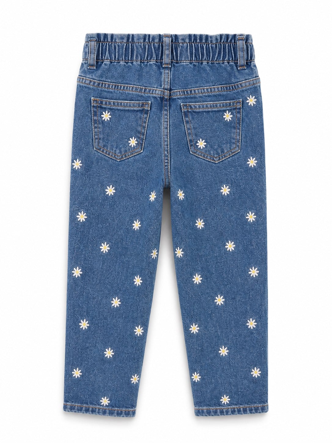 Gap Kız Bebek Papatya Nakışlı  Kot Pantolon 1-6 Yaş MAVİ