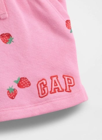 Gap Kız Bebek Pembe Çilek Desenli Logo Pull-On Şort 0-5 Yaş PEMBE