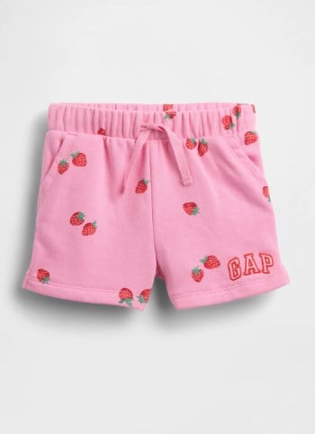 Gap Kız Bebek Pembe Çilek Desenli Logo Pull-On Şort 0-5 Yaş PEMBE