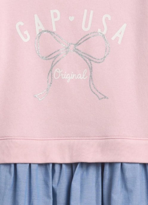 Gap Kız Bebek Sweat Kot Elbise 6 Ay-5 Yaş PEMBE