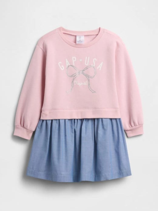 Gap Kız Bebek Sweat Kot Elbise 6 Ay-5 Yaş PEMBE