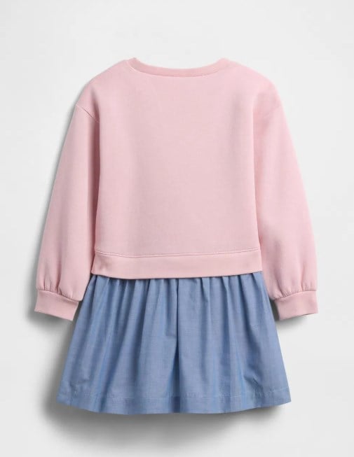 Gap Kız Bebek Sweat Kot Elbise 6 Ay-5 Yaş PEMBE
