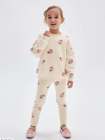 Gap Kız Bebek Uğur Böceği Baskılı Beli Lastikli Tayt 6 Ay -5 Yaş EKRU