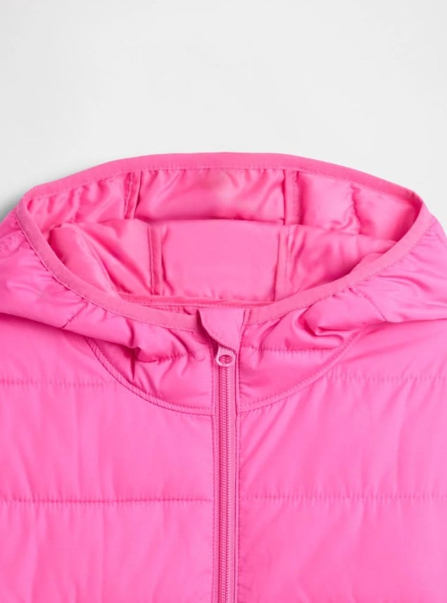 Gap Kız Çocuk Hafif ve Suya Dayanıklı ColdControl Puffer Ceket 6-14 Yaş PEMBE