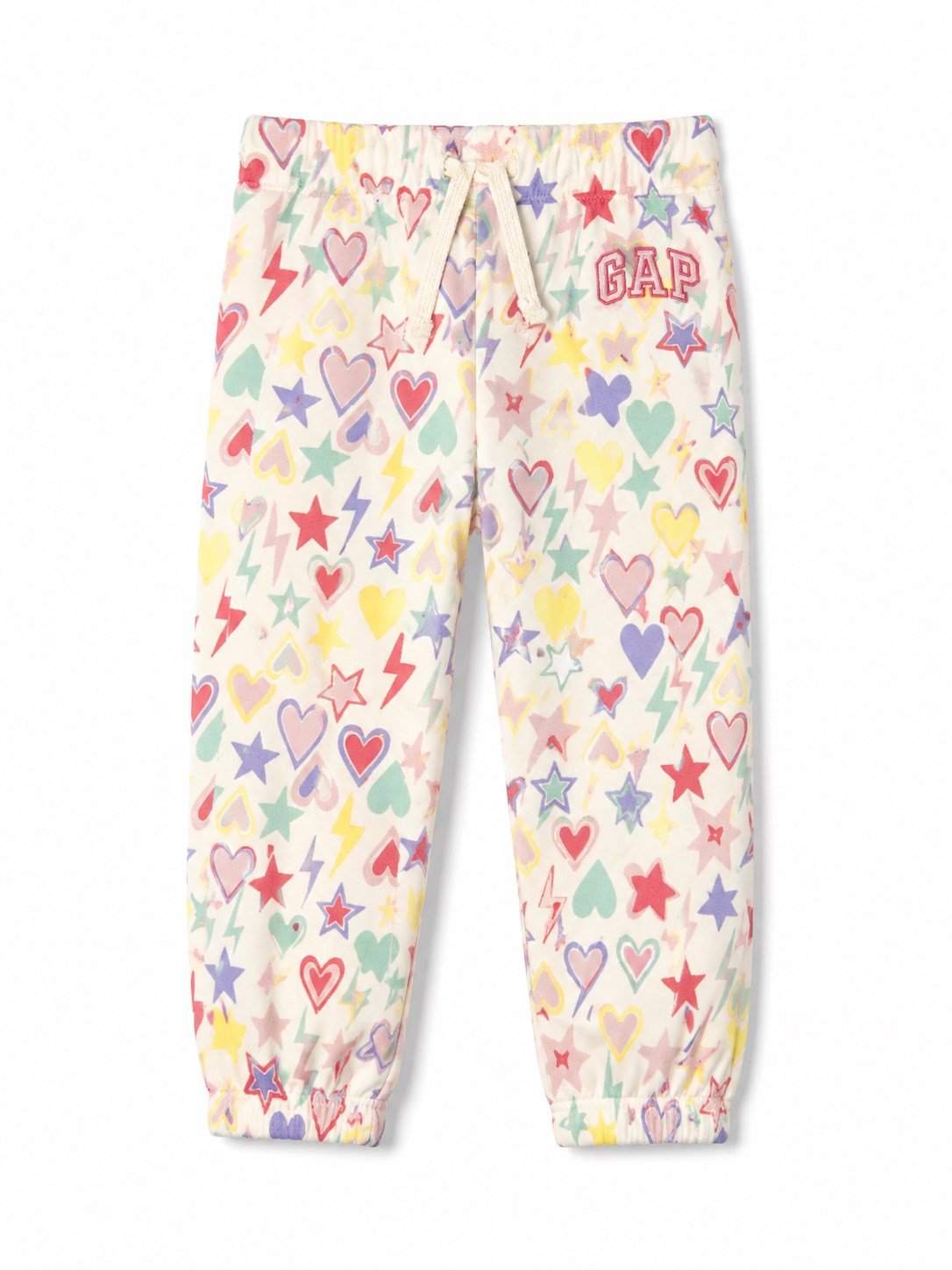 Gap Kız Çocuk Kalp Ve Yıldız Desenli Beli Lastikli Jogger Eşofman Altı Pijama Altı 1-6 Yaş PEMBE